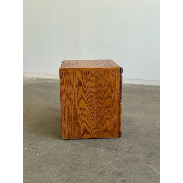 Mid-Century Modern 1980s Vintage Oak Nightstand - Single For Sale - Image 3 of 10