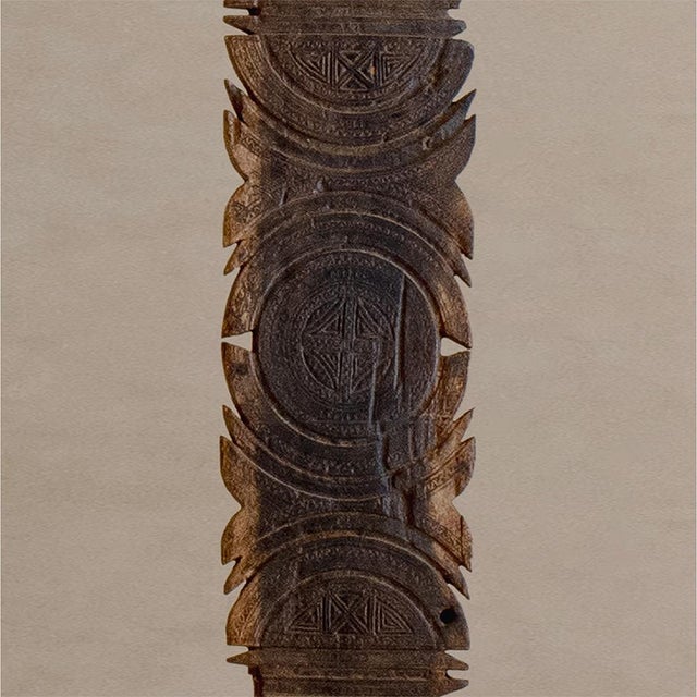 Rustic Vintage Berber Hand-Carved Wooden Tent Peg Wall Sculpture For Sale - Image 3 of 7