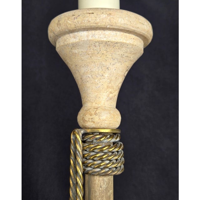 Fine Arts Lamps Brass & Marble Double Wall Sconce Lamps - a Pair For Sale - Image 9 of 18