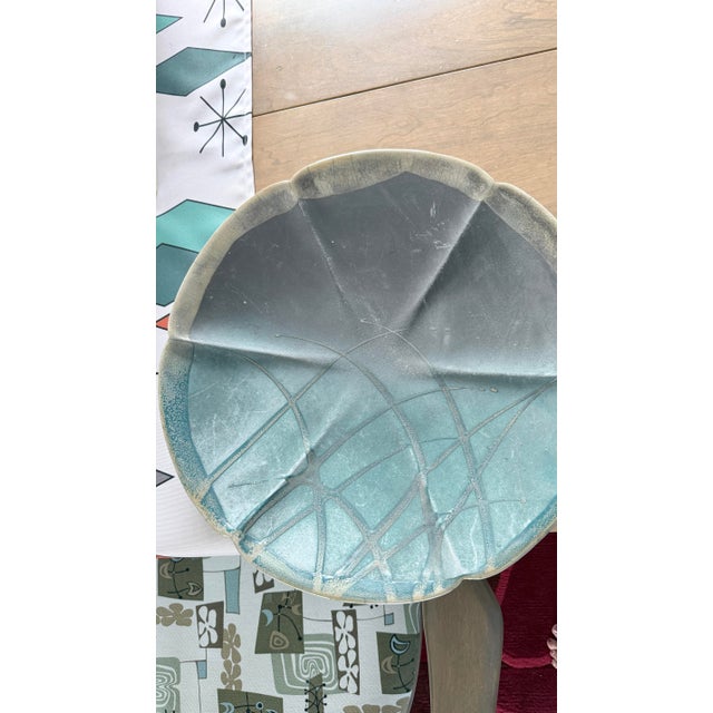 Evans Vintage 1994 Tony Evans Raku Pottery Large Charger Platter Studio Art For Sale - Image 4 of 6