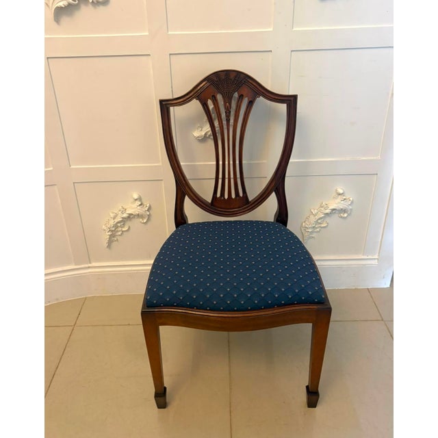 Antique Mahogany Shield Back Dining Chairs and Carvers, 1920, Set of 12 For Sale - Image 11 of 18