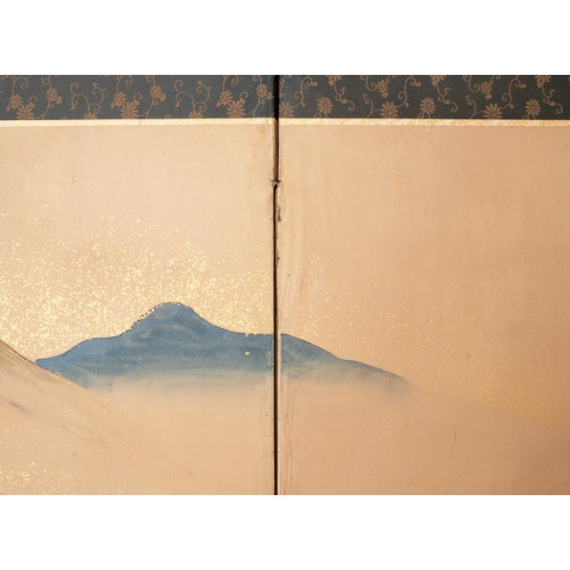 C. 1800s Edo to Meiji Era "The Tale of Genji", Japanese Yamato-E Style Byobu Screen For Sale - Image 15 of 18