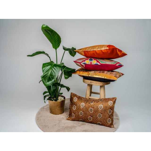 Early 21st Century Japanese Ceremonial Silk Lumbar Cushion by Renaras For Sale - Image 5 of 7