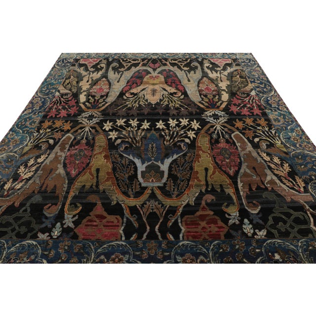 2010s Rug & Kilim’s Persian Bidjar Style Rug in Black With Polychromatic Florals For Sale - Image 5 of 8