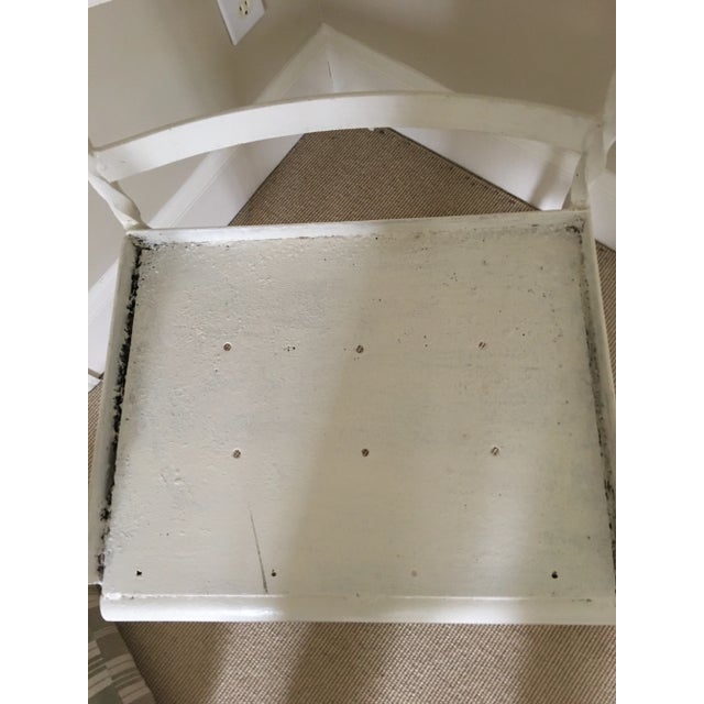 Vintage French Iron Painted Armchair Fauteuil Chair W Pillow For Sale In Charlotte - Image 6 of 10