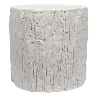 NOIR Trunk Side Table, White Fiber Cement For Sale