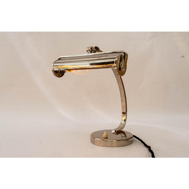 Art Deco Nickel-Plated Table Lamp, Vienna, 1920s For Sale - Image 6 of 18
