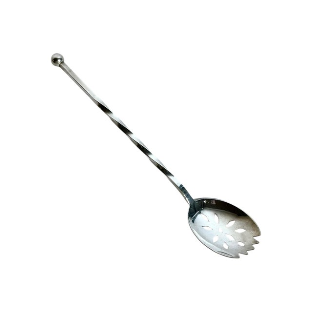 Vintage French Art Deco Silver Plate Ice Bucket With Handle & Ice Spoon For Sale - Image 9 of 13