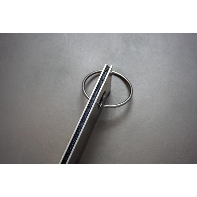 1970s Brushed Steel Round Mirror by Xavier Feal, 1970s For Sale - Image 5 of 7