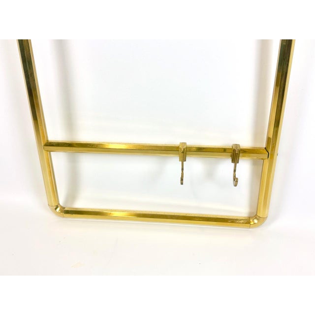 Gold Hollywood Regency Brass Wall Coat Rack, 1970s For Sale - Image 8 of 13