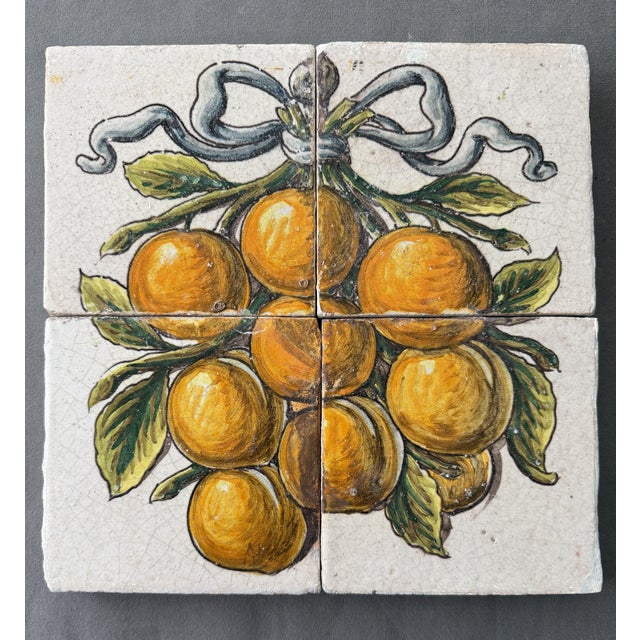 1950s Mosaic of Tiles with Fruit Motif from Cerámica Sevilla, 1950s, Set of 4 For Sale - Image 5 of 7