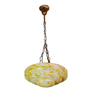 Art Decò Yellow Murano Glass Pendant, 1950