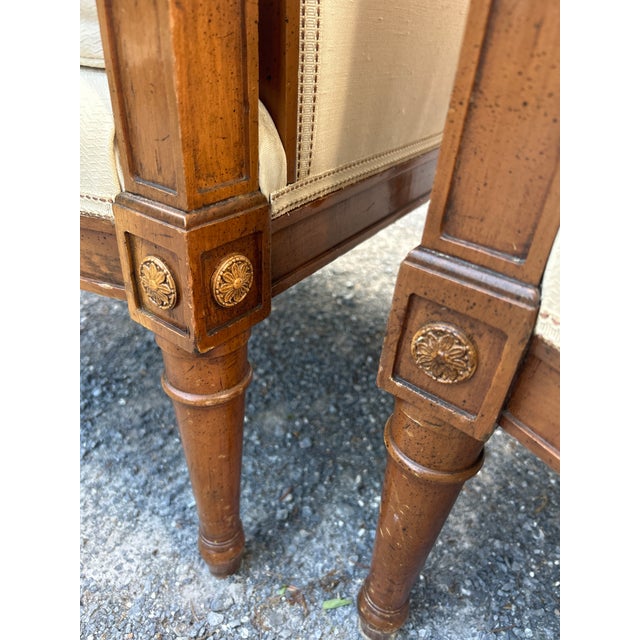Mid-Century Louis XVI Revival Bergère Armchairs - A Pair For Sale - Image 10 of 17