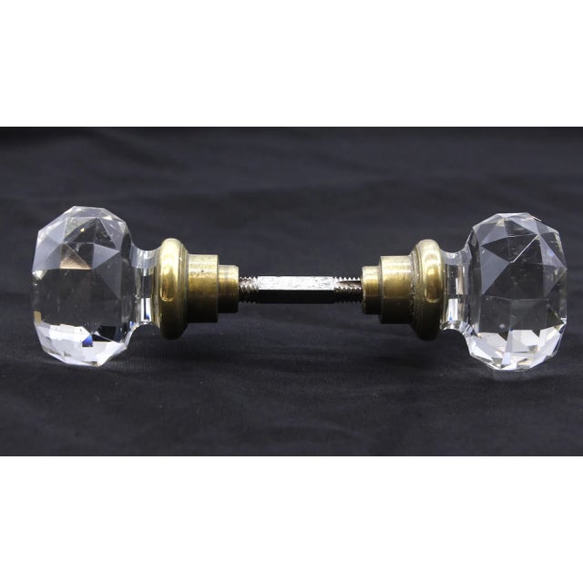 Mid 20th Century Pair of Vintage Faceted Collectors Cut Glass Doorknobs For Sale - Image 5 of 7