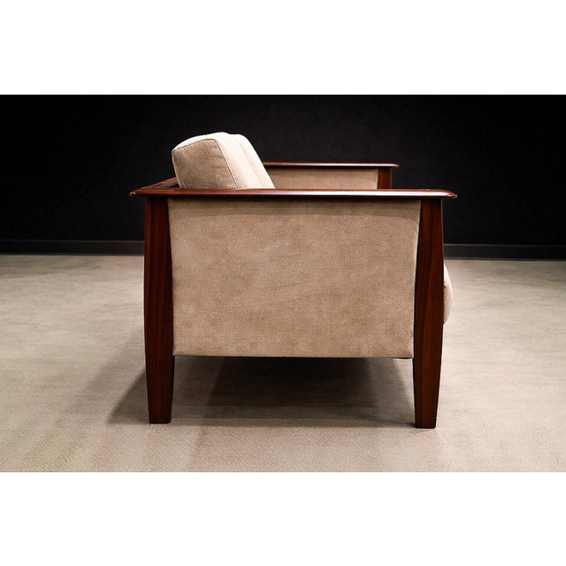 Sofa in Brazilian Rosewood and Warm Taupe Mohair, Fátima, 1960s — Lot 550A For Sale - Image 10 of 15