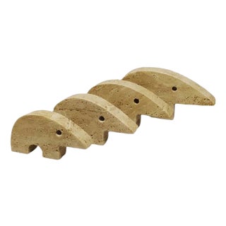 Mid-Century Modern Travertine Anteater Sculptures by Enzo Mari for F.lli Mannelli, 1970s, Set of 4 For Sale