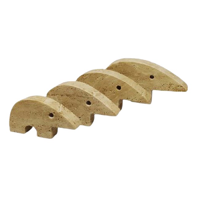 Mid-Century Modern Travertine Anteater Sculptures by Enzo Mari for F.lli Mannelli, 1970s, Set of 4 For Sale