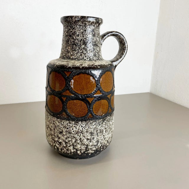 Large Multi-Color Pottery Fat Lava 408-40 Floor Vase from Scheurich, 1970s For Sale - Image 3 of 18