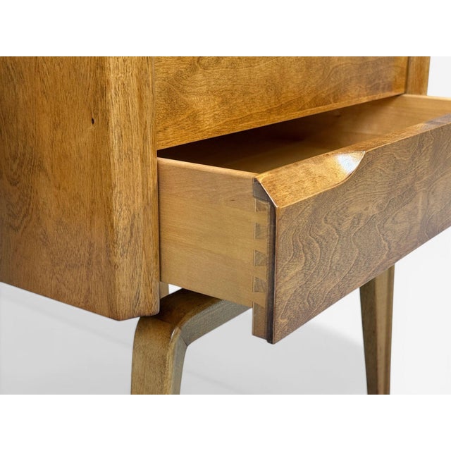 Brown Edmond J Spence, Nightstands, Burled Maple, Bentwood, Sweden, 1960s For Sale - Image 8 of 10