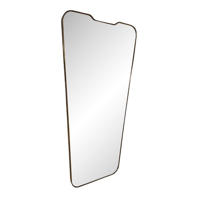 Italian Mid-Century Brass Framed Wall Mirrors, 1950s For Sale