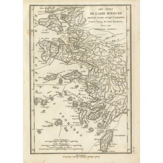 Antique Map of Asia Minor Coast and Greek Islands from Ambroise Tardieu, 1825 For Sale