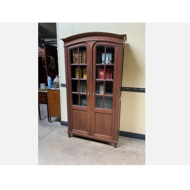 Brown Antique Art Nouveau Display Cabinet, 1915 For Sale - Image 8 of 10