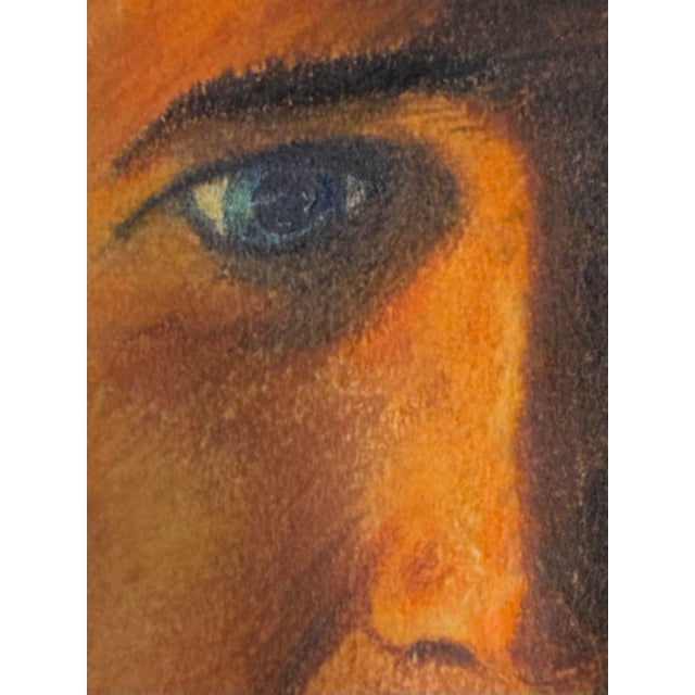 Goldenrod Original Art Pastel Painting by D. Miller of Actor Paul Newman (1968) For Sale - Image 8 of 12