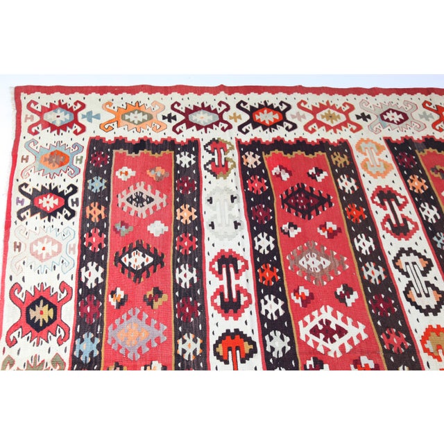 1930s Vintage Turkish Handwoven Kilim Rug -8'6'' X 6' 1'' For Sale - Image 5 of 12