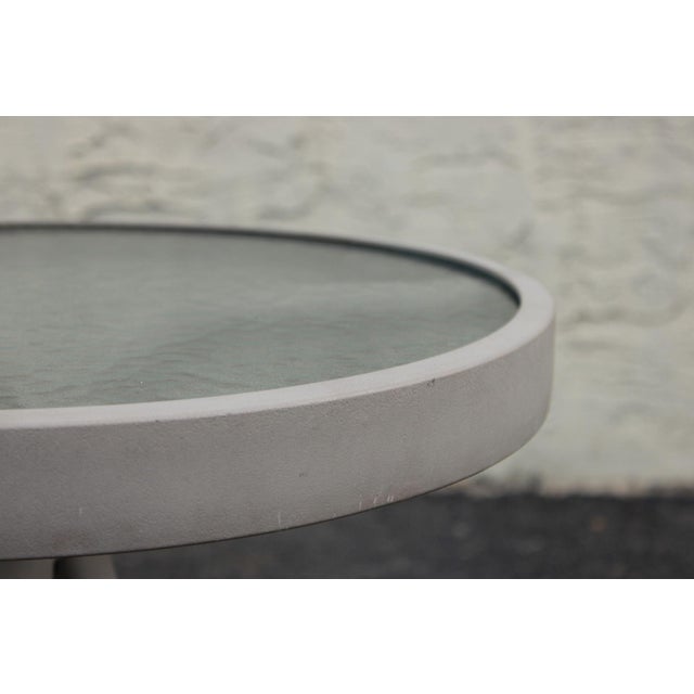 Woodard 'Ramsgate' Glass Top Aluminum Outdoor Round Patio Side Table For Sale - Image 9 of 18