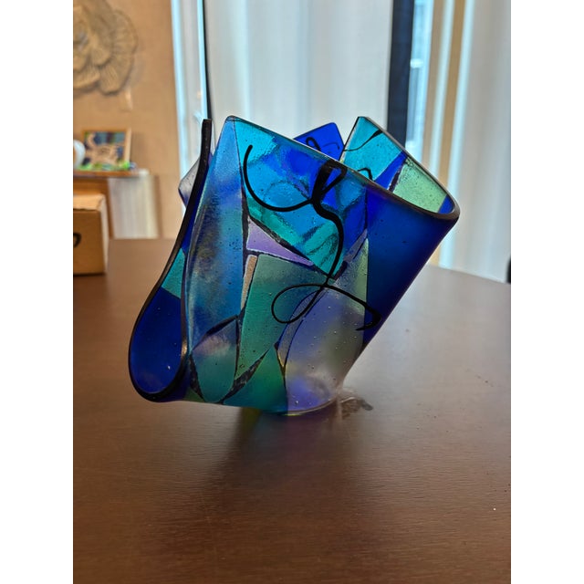 Bobbi Vischi Style Hand Blown Hankerchief Glass For Sale - Image 4 of 6
