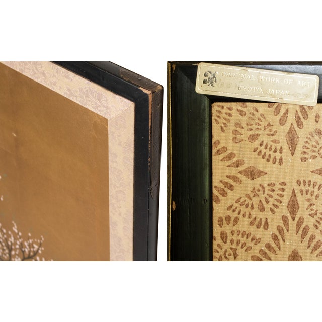 "Mandarin Ducks and Sakura", 1960s Shōwa Era Japanese Byobu Screen For Sale - Image 14 of 16