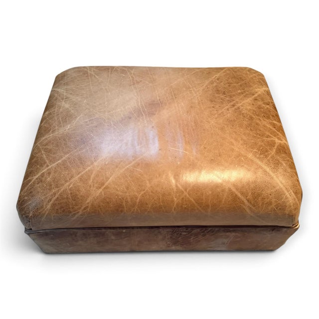 Old Hickory Tannery Leather Club Chairs and Ottoman For Sale - Image 10 of 12