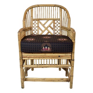 Mid-20th Century Coastal Brighton Pavilion Bamboo and Cane Accent Chair For Sale