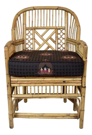 Mid-20th Century Coastal Brighton Pavilion Bamboo and Cane Accent Chair
