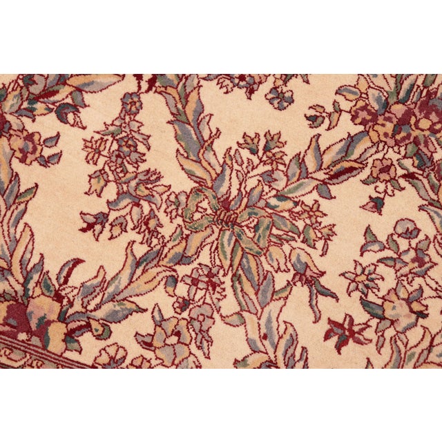 Shabby Chic Shabby Chic Trellis 1990's Pak-Persian Ivory/Red Wool Rug - 6'0'' X 9'3'' For Sale - Image 3 of 9