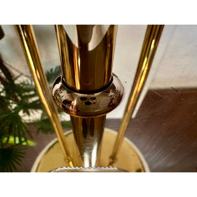Brass Table Lamp with Opal Glass Dome, Germany, 1970s For Sale - Image 9 of 15