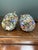 Italian Fratelli Toso Murano Millefiori Double Handled Glass Vases- A Pair For Sale - Image 3 of 10