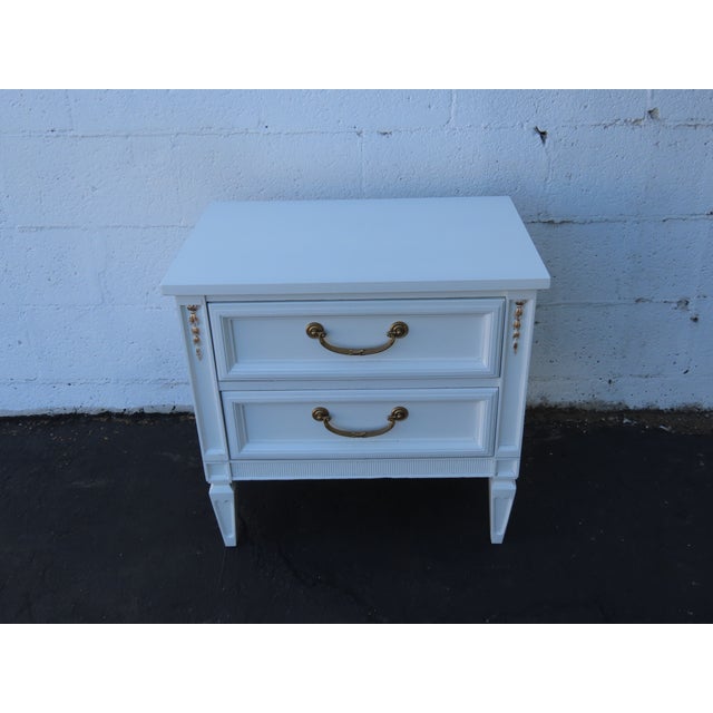 French Shabby Chic Painted Nightstand Side End Table 6581 For Sale - Image 14 of 14
