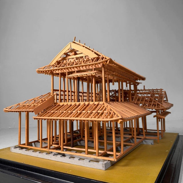 Japanese Architectural Scale Model in Glass Display Case, 1950s For Sale - Image 18 of 18