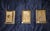 This is a set of three rectangular, hand-carved white/translucent alabaster or onyx stone dishes or small trays, featuring...