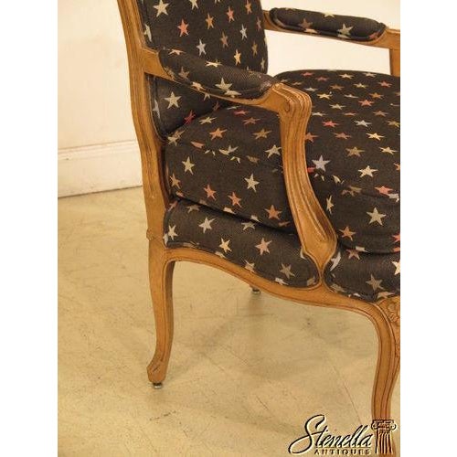 Pair French Louis XIV Fauteuil Open Arm Chairs For Sale In Philadelphia - Image 6 of 9