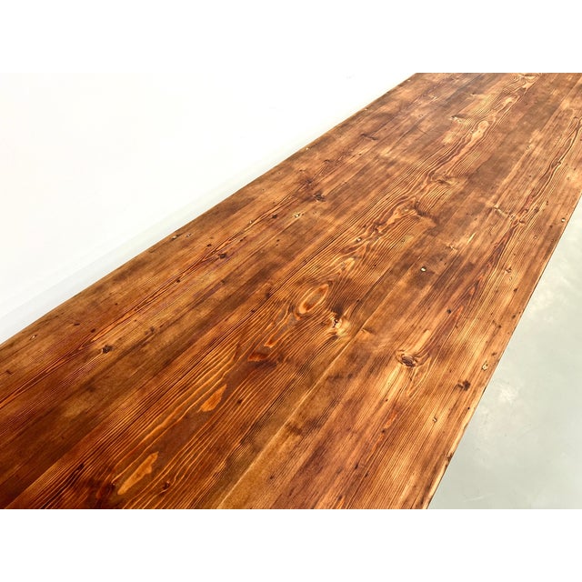 Large Pine Farm Table, 1950s For Sale - Image 16 of 18