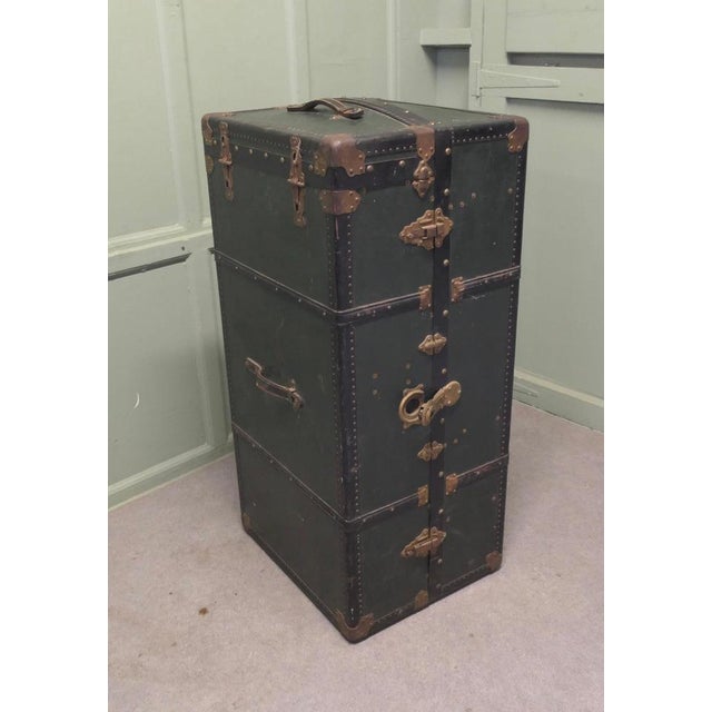 French Fitted Steamer Trunk or Cabin Wardrobe, Portmanteau A Superb piece of history dating back to the time when your...