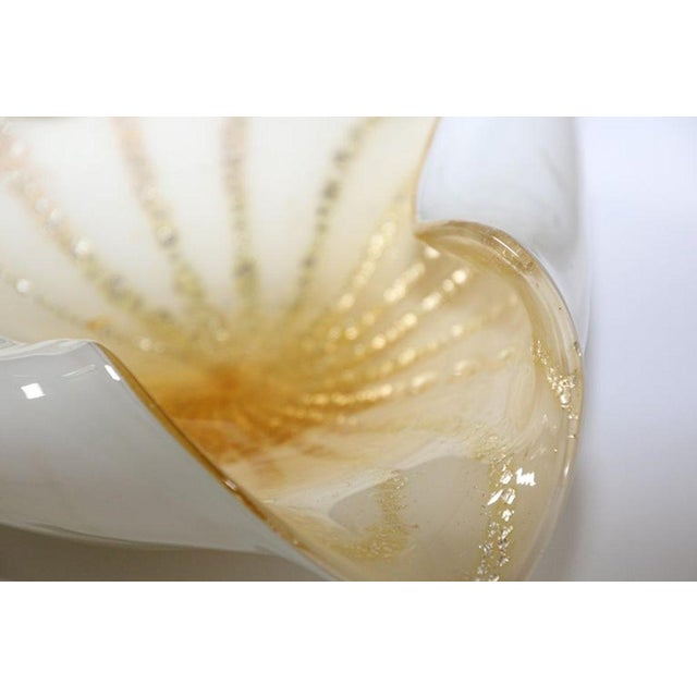 Alfredo Barbini Murano Gold Aventurine Art Glass Bowl Flower Form Italy 1950s For Sale - Image 15 of 18