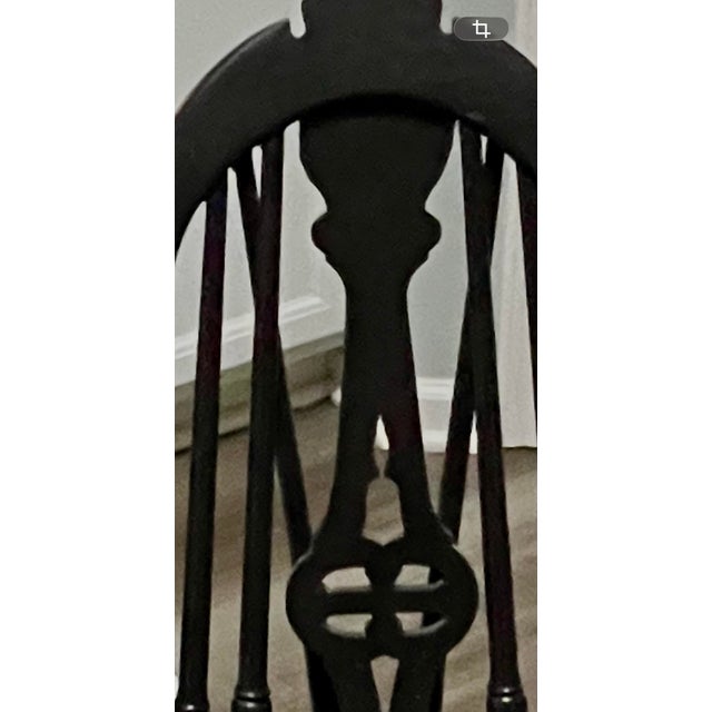 Antique Windsor Style Armed Rocking Chair For Sale - Image 4 of 8