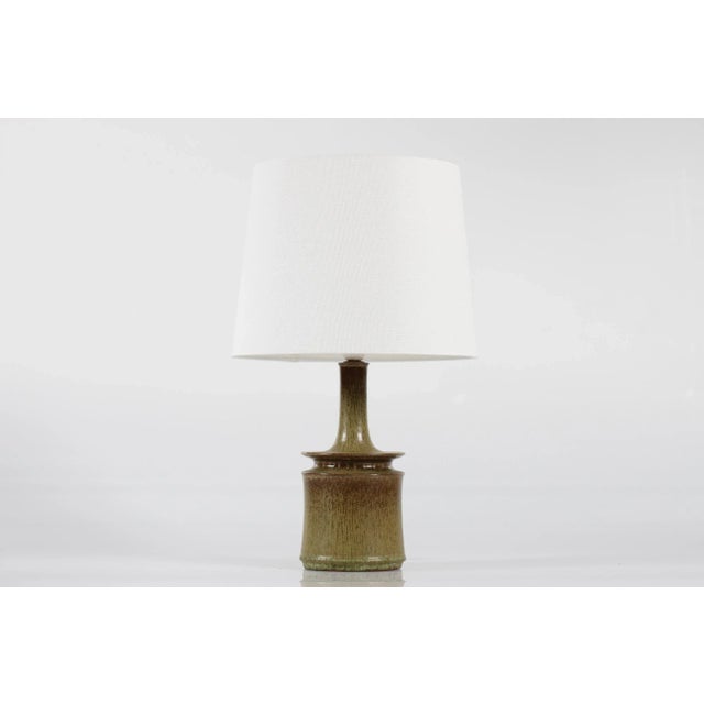 Modern Danish Green Brown Glaze Ceramic Table Lamp from Kähler Studio, 1960s For Sale - Image 11 of 11