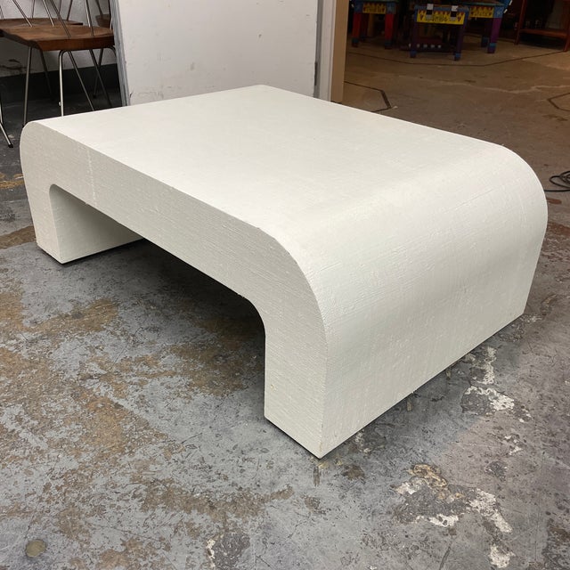 Cb2 Horseshoe Ivory Lacquered Linen Coffee Table Chairish