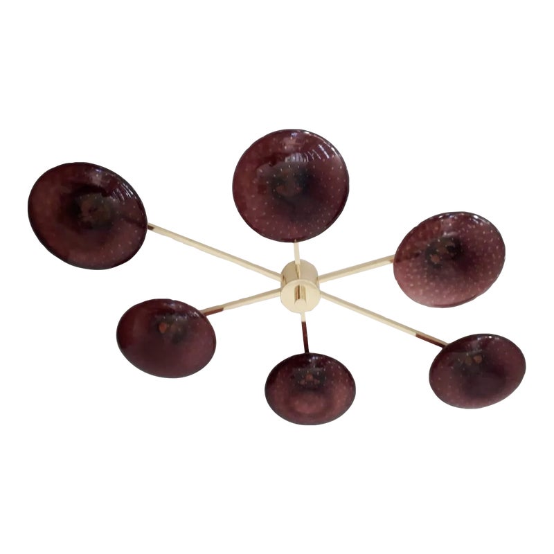 Angelo Polished Brass Amethyst Bubbles Glass Flush Mount By Fabio Ltd