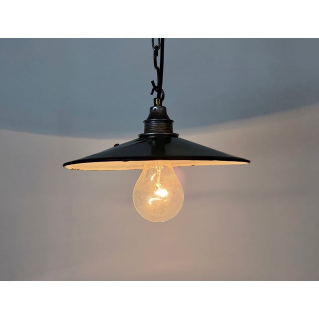 Industrial Green Enamel Light, 1950s For Sale - Image 9 of 18