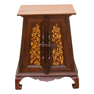 Small Mid-20th Century Hand Painted Thai Cabinet For Sale